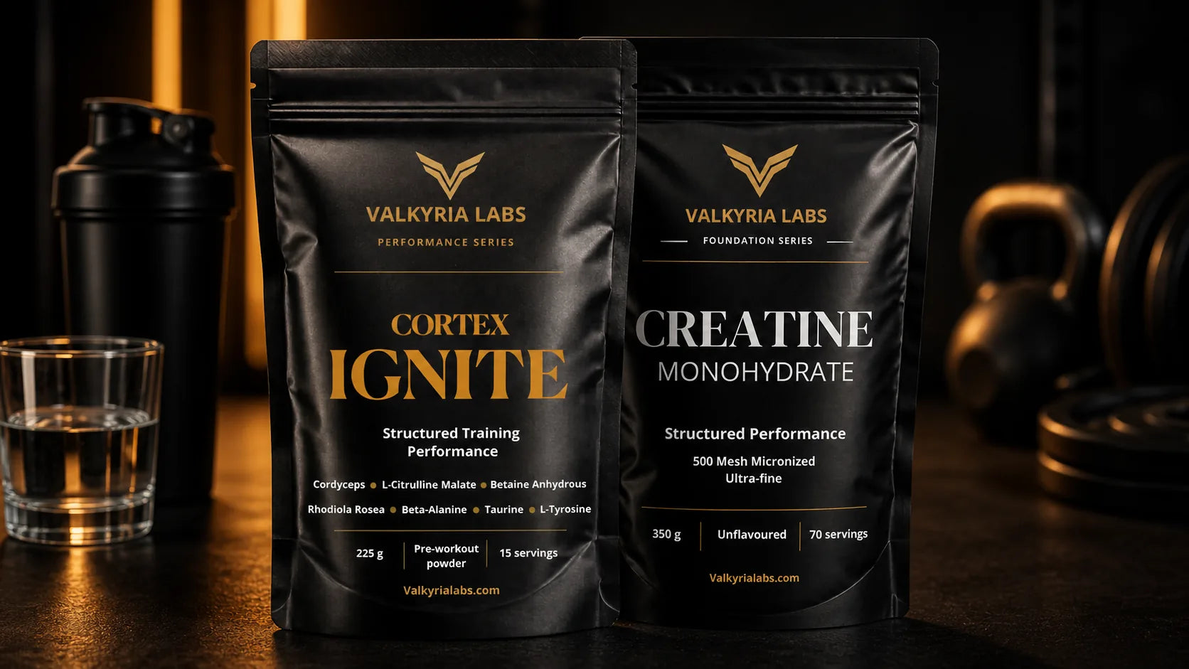 Cortex IGNITE and Creatine Monohydrate Training Stack bundle
