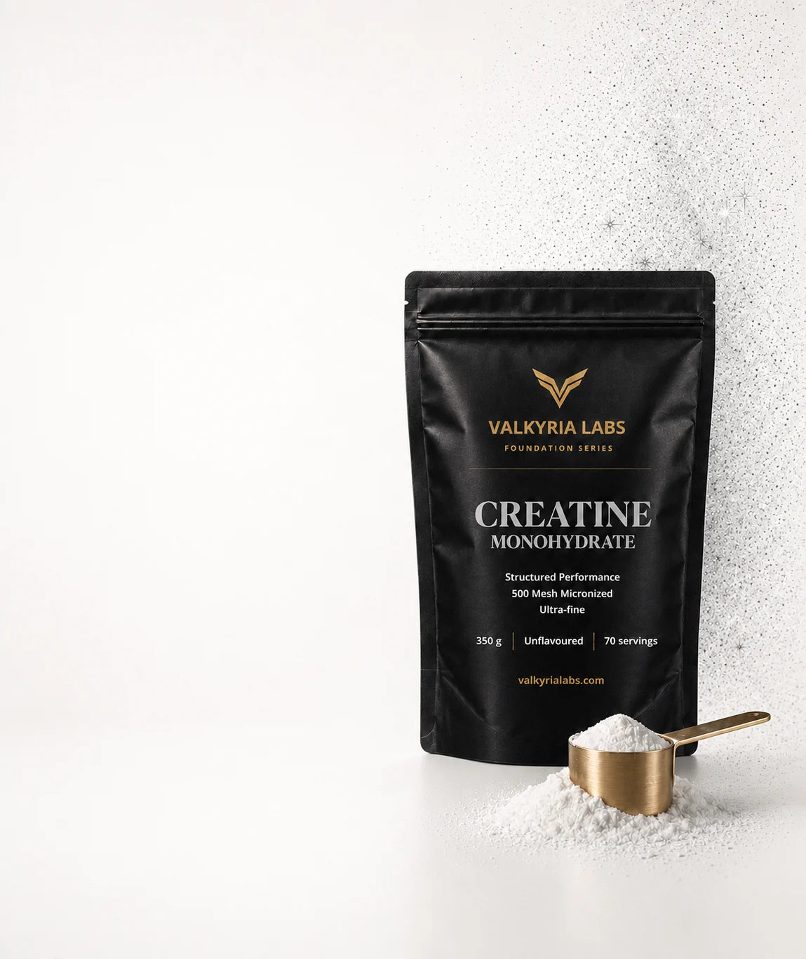 Creatine Monohydrate pouch on a clean white hero background