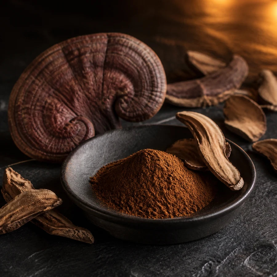 Reishi mushroom and extract powder