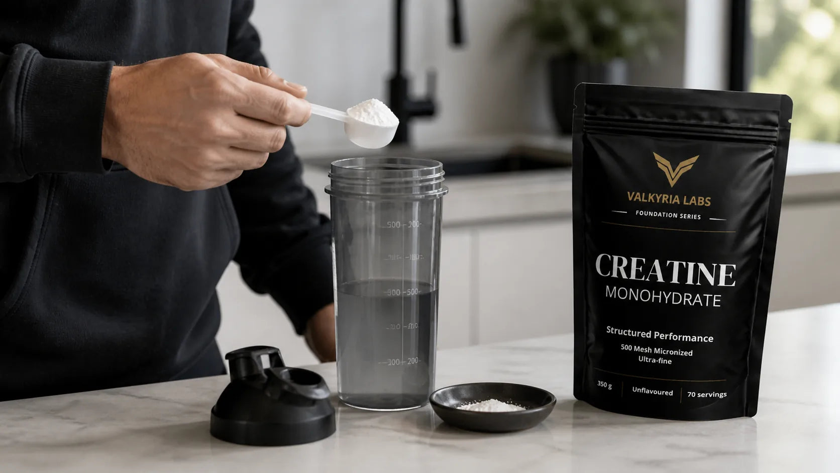 Creatine Monohydrate optional foundation with scoop and shaker